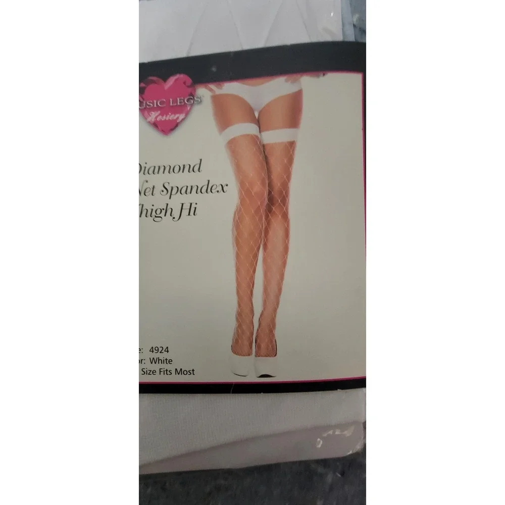 Music Legs Hoisery Diamond Net Spanadex Thigh Hi One Size Fits‎ Most